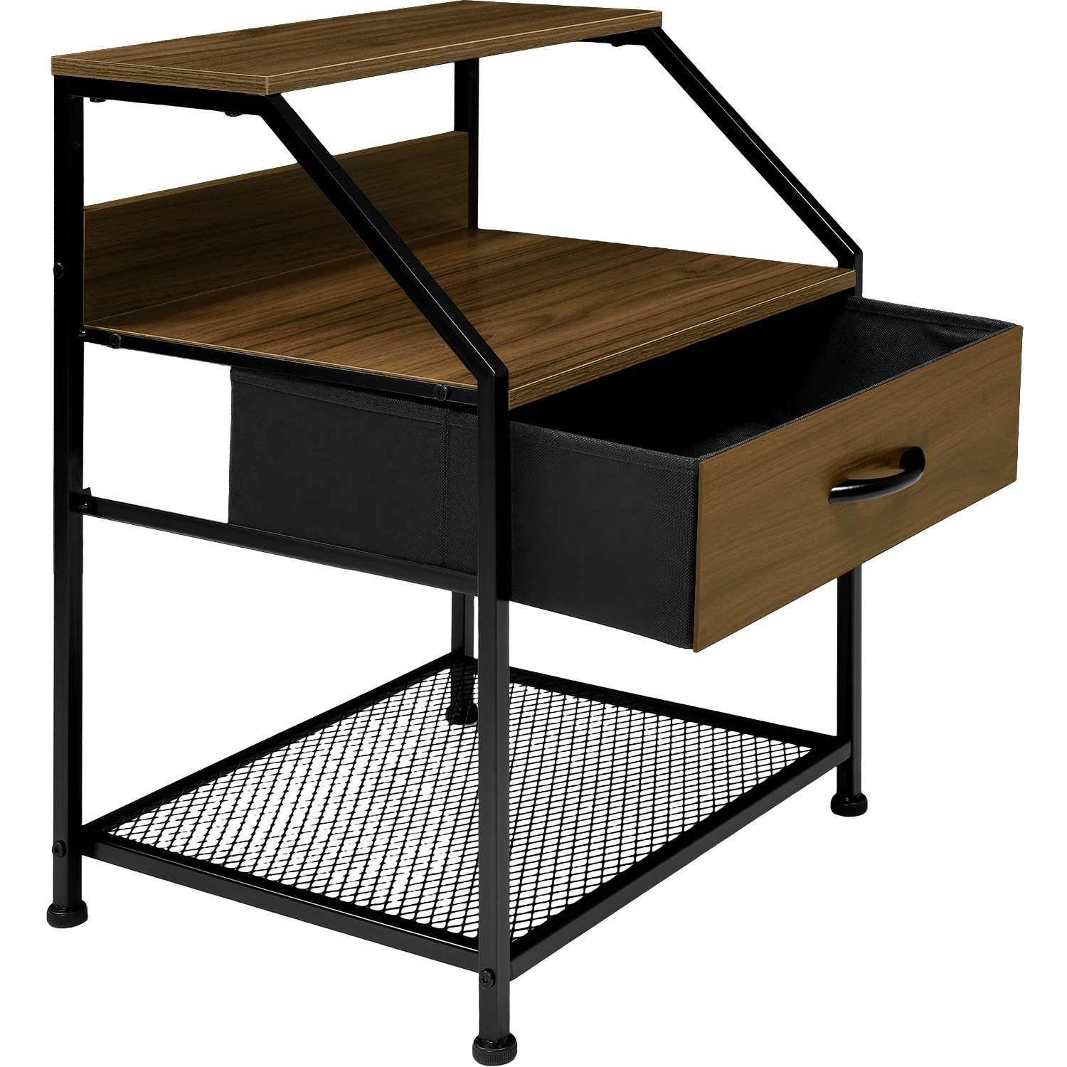 Foto 3 | Mueble Buro Cómoda Mesa Noche Balda 1 Cajón Moderno Café Oscuro