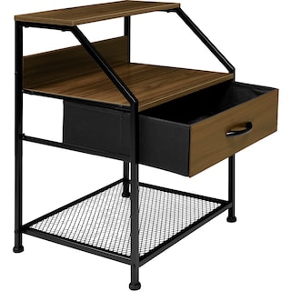 Foto 3 | Mueble Buro Cómoda Mesa Noche Balda 1 Cajón Moderno Café Oscuro