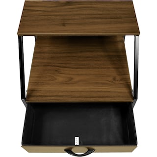 Foto 4 | Mueble Buro Cómoda Mesa Noche Balda 1 Cajón Moderno Café Oscuro