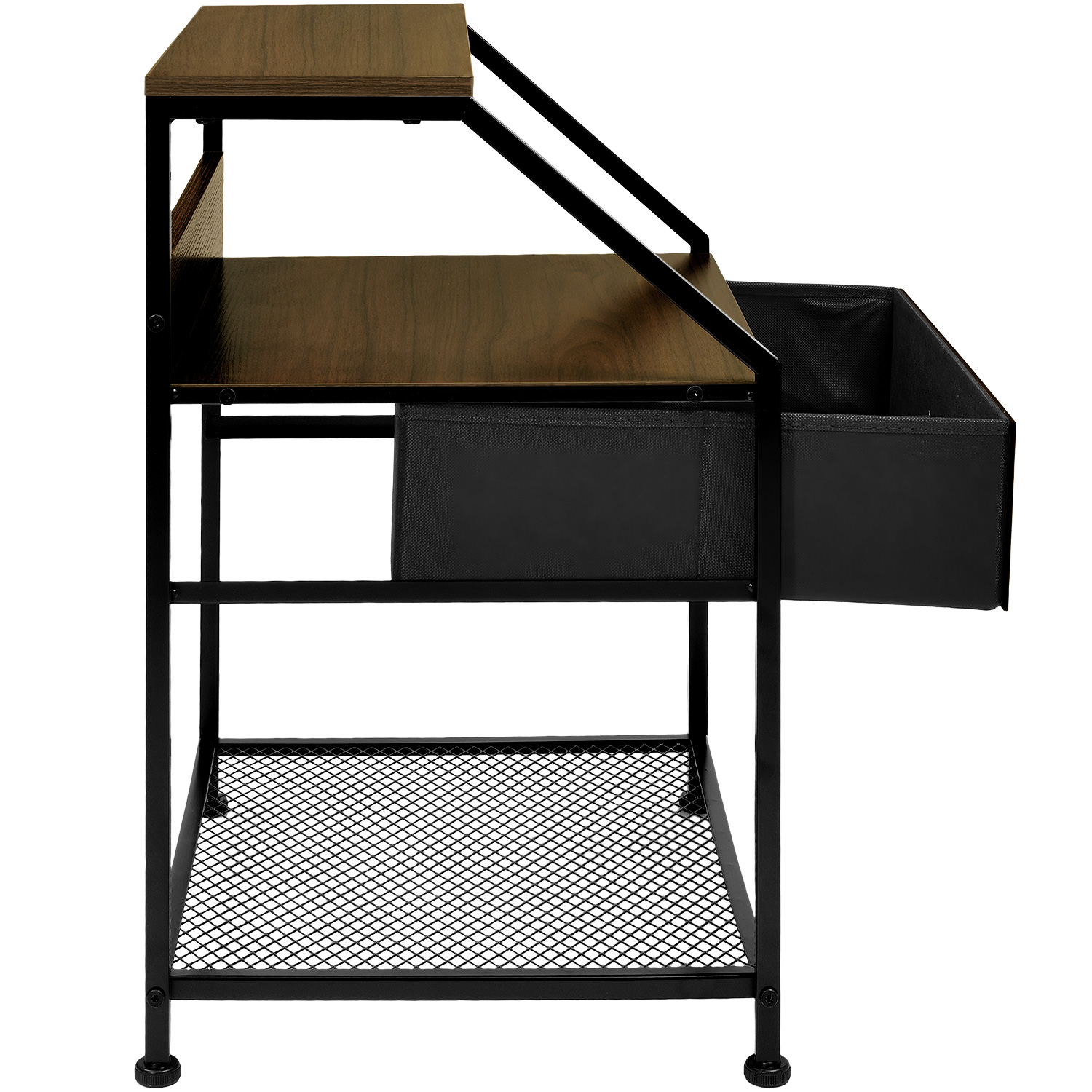 Foto 6 pulgar | Mueble Buro Cómoda Mesa Noche Balda 1 Cajón Moderno Café Oscuro