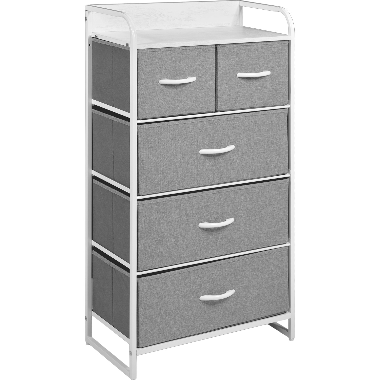 Foto 2 pulgar | Mueble Buró Organizador Cómoda 5 Cajoneras Tela Moderno Gris