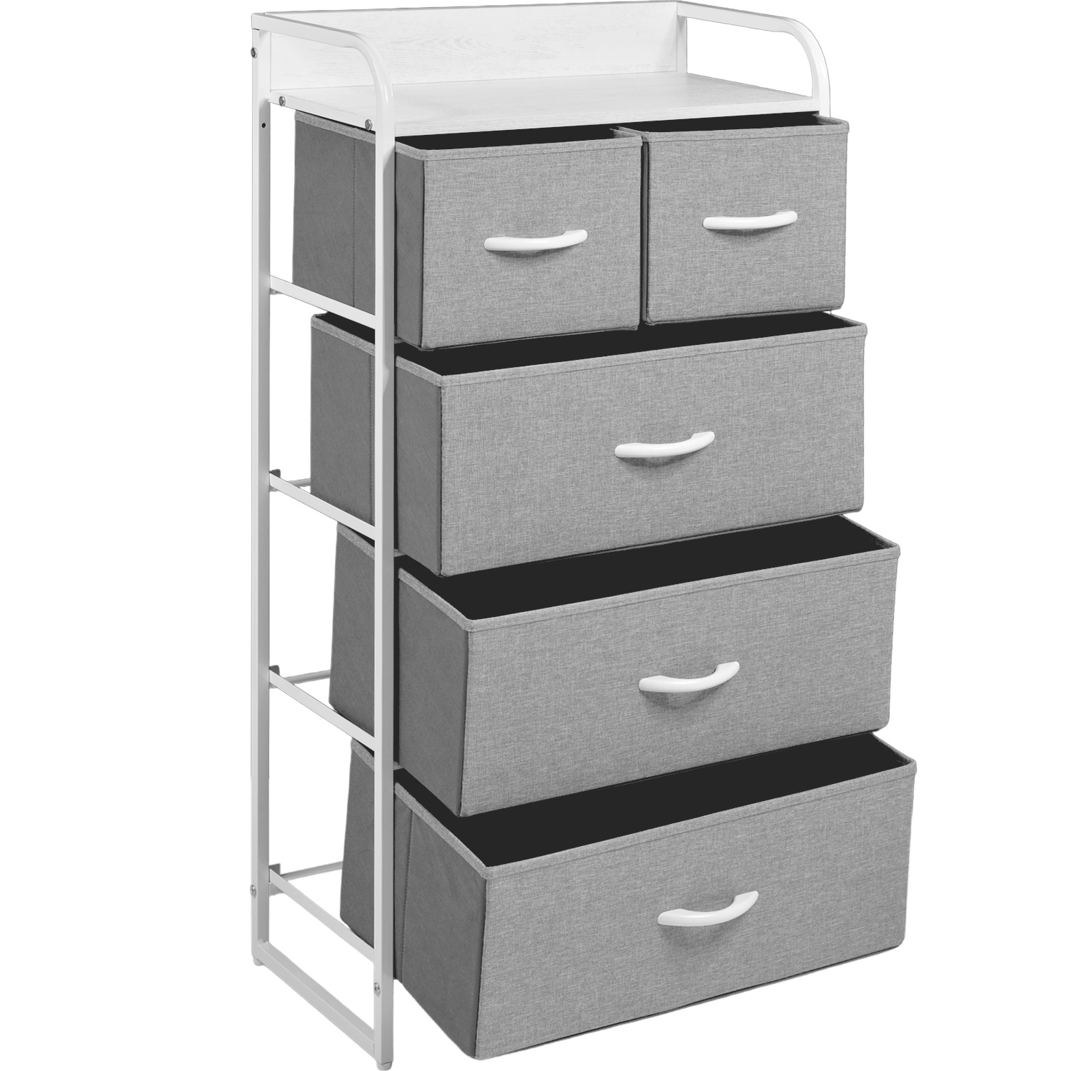 Foto 4 pulgar | Mueble Buró Organizador Cómoda 5 Cajoneras Tela Moderno Gris