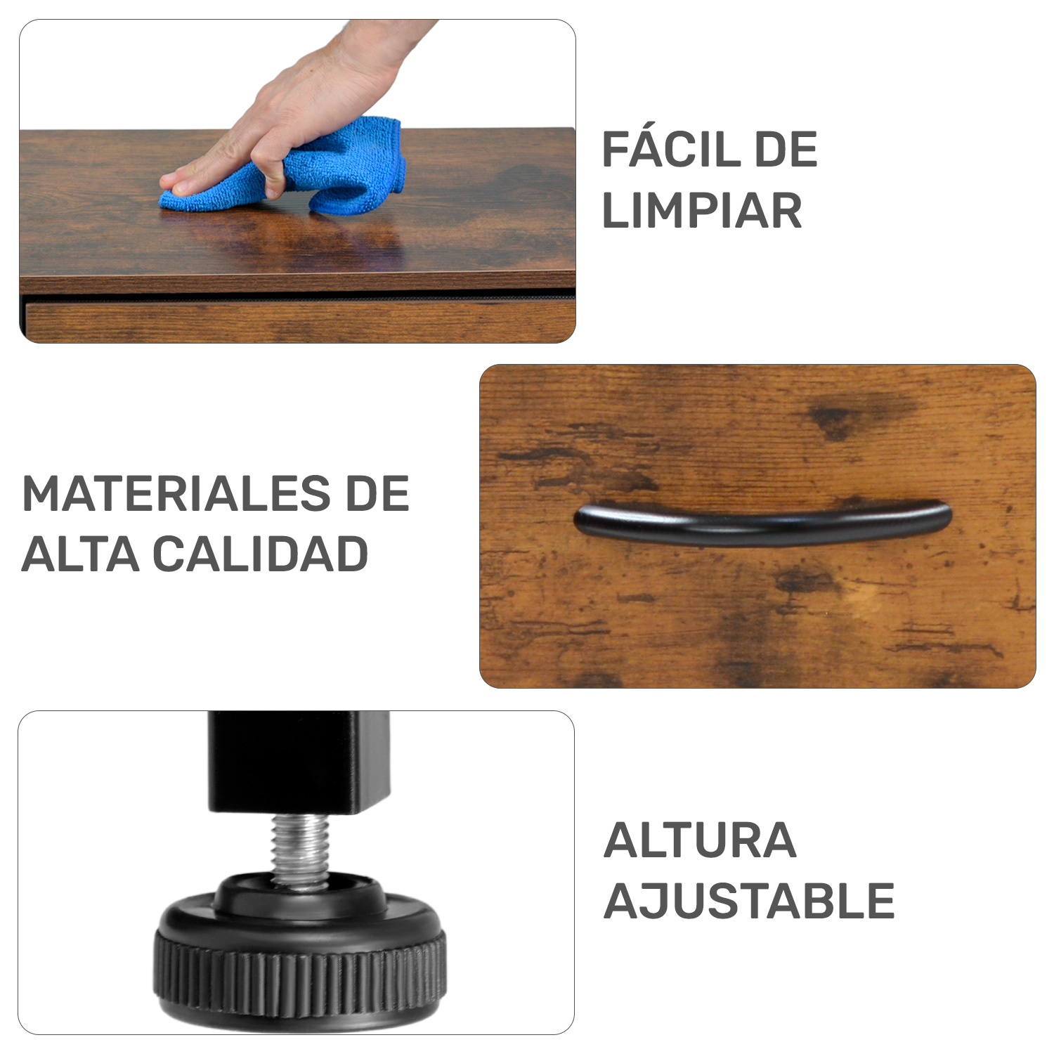 Foto 5 pulgar | Cómoda Cajonera Mueble 6 Cajones Metal Organizador Madera Café Claro