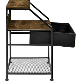 Foto 4 | Mueble Buro Cómoda Mesa Noche Balda 1 Cajón Moderno Café Claro