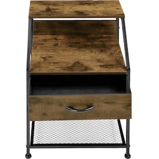 Foto 5 | Mueble Buro Cómoda Mesa Noche Balda 1 Cajón Moderno Café Claro