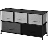 Cómoda Rack & Pack Negra de Tela y Metal 5 Cajoneras