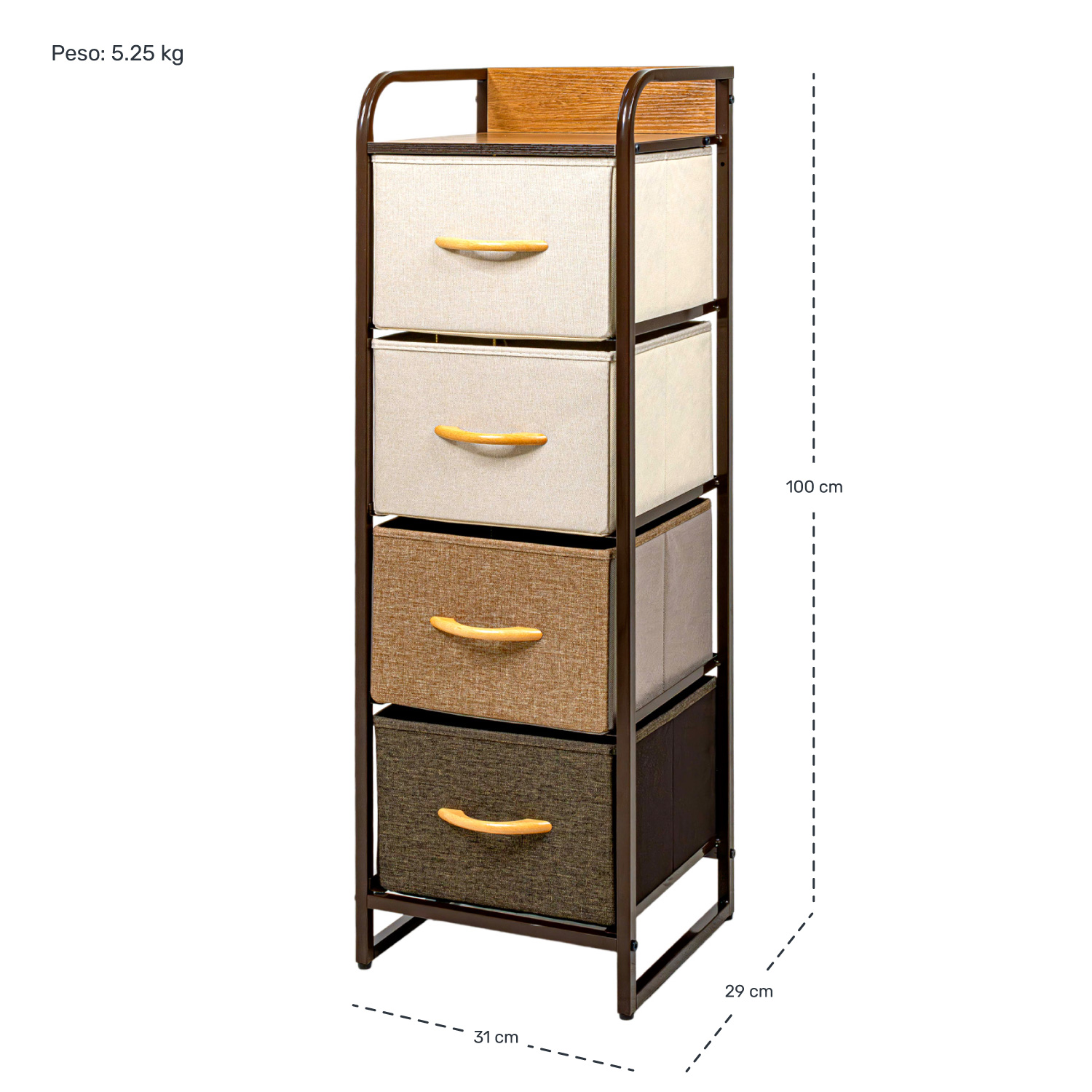 Foto 6 pulgar | Mueble de Torre Rack & Pack 4 Cajones Café