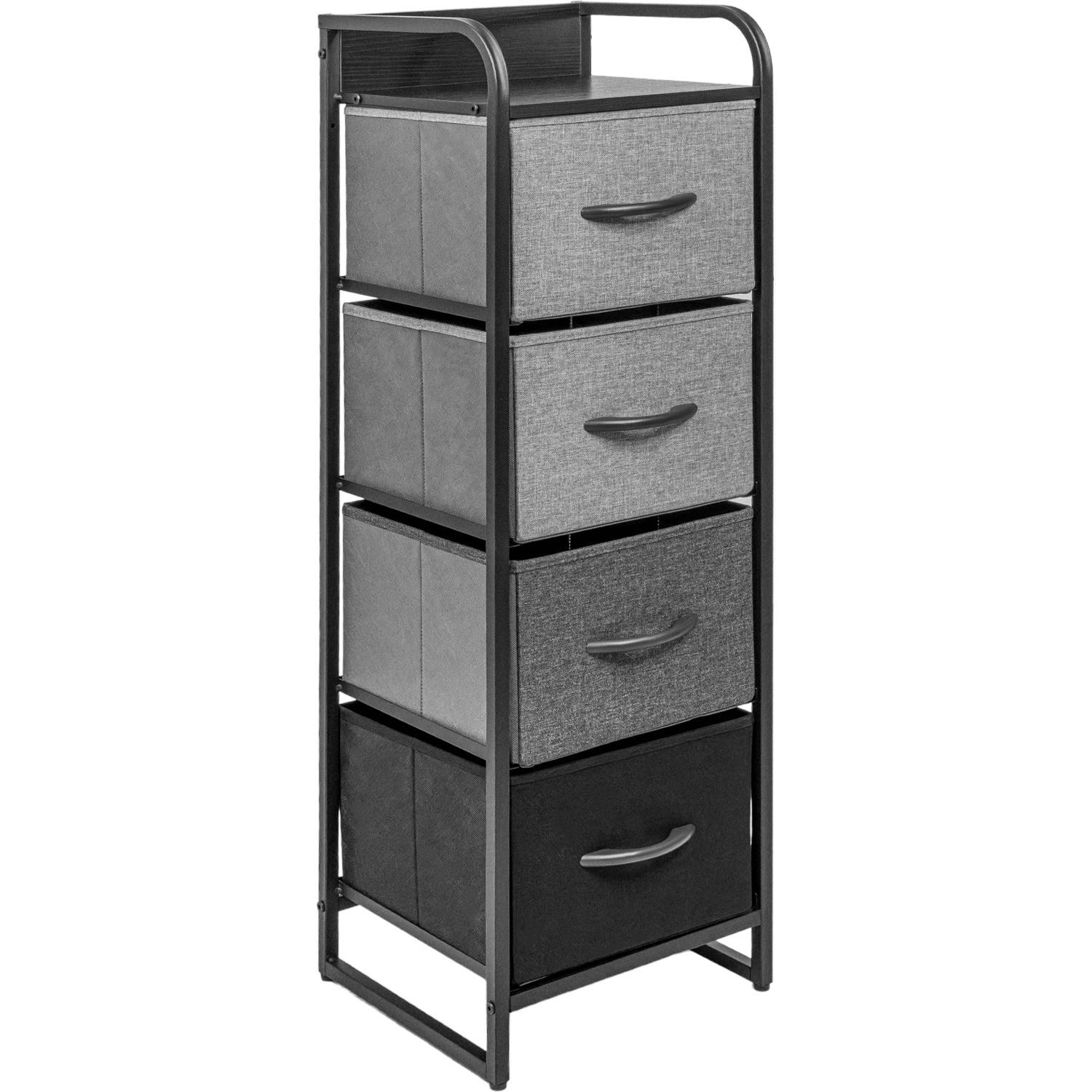 Foto 4 pulgar | Buro Torre Mueble Moderno Organizador 4 Cajones Tela Negro