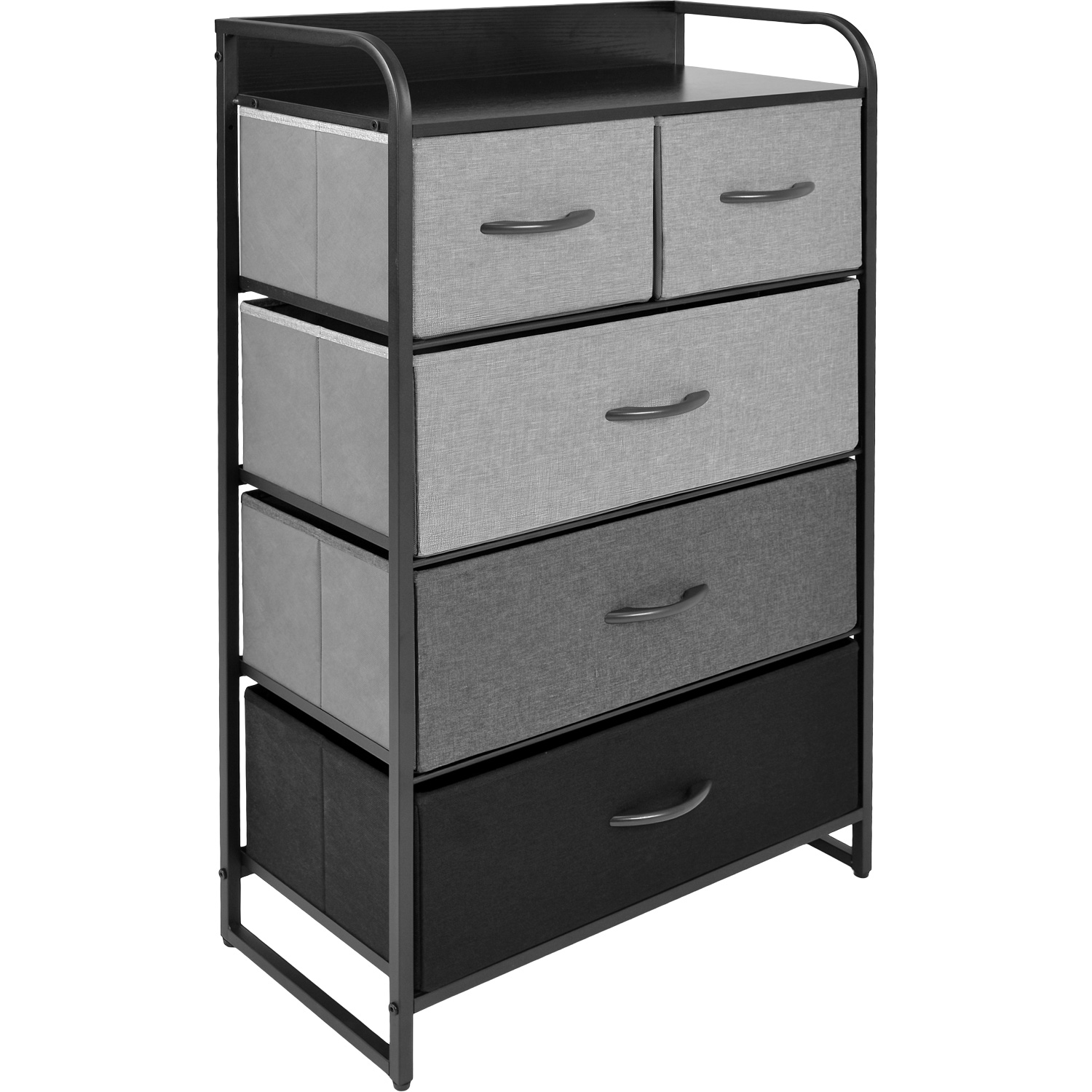 Mueble Organizador 5 Cajones Tela Moderno Negro