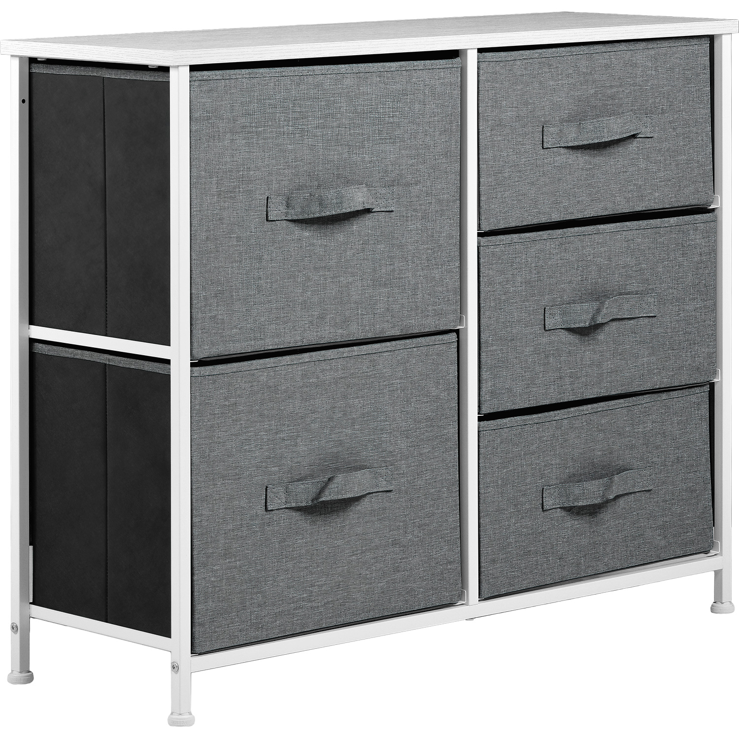 Mueble Organizador 5 Cajones de Tela Moderno Gris