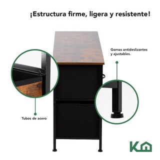 Foto 4 | Cómoda Cajonera de 5 Cajones Mueble Organizador Tela Madera