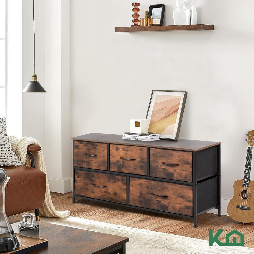 Foto 9 pulgar | Cómoda Cajonera de 5 Cajones Mueble Organizador Tela Madera