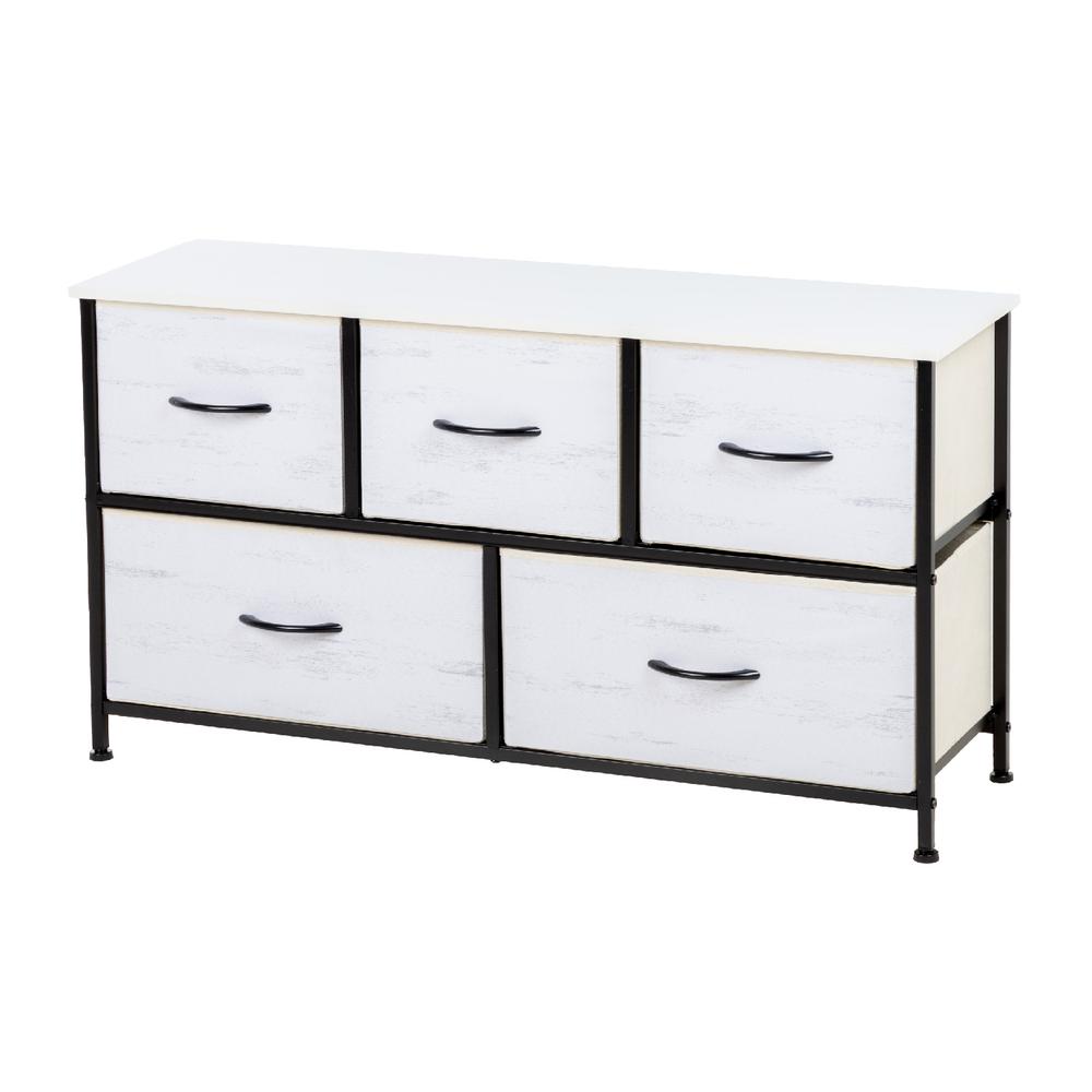 Foto 2 pulgar | Cómoda Cajonera de 5 Cajones Mueble Organizador de Tela y Madera