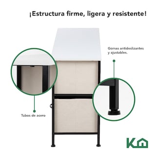 Foto 4 | Cómoda Cajonera de 5 Cajones Mueble Organizador de Tela y Madera
