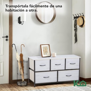 Foto 6 | Cómoda Cajonera de 5 Cajones Mueble Organizador de Tela y Madera