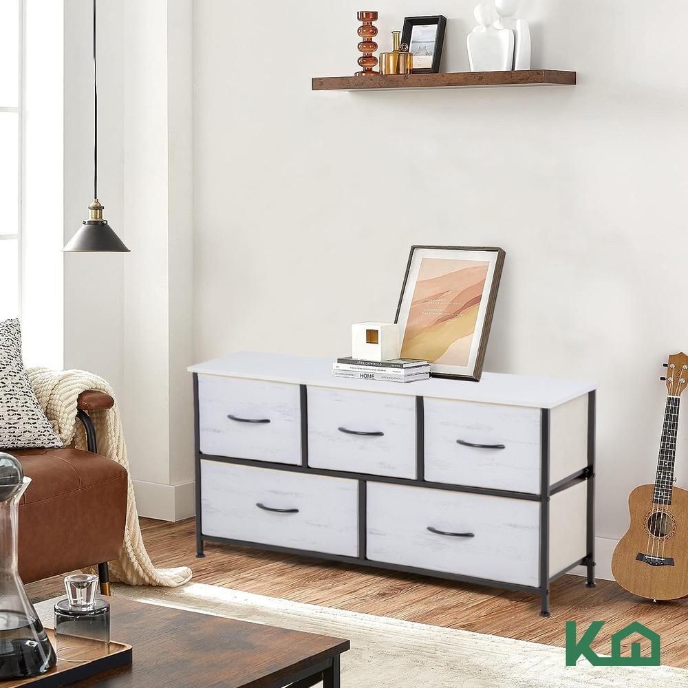 Foto 9 pulgar | Cómoda Cajonera de 5 Cajones Mueble Organizador de Tela y Madera
