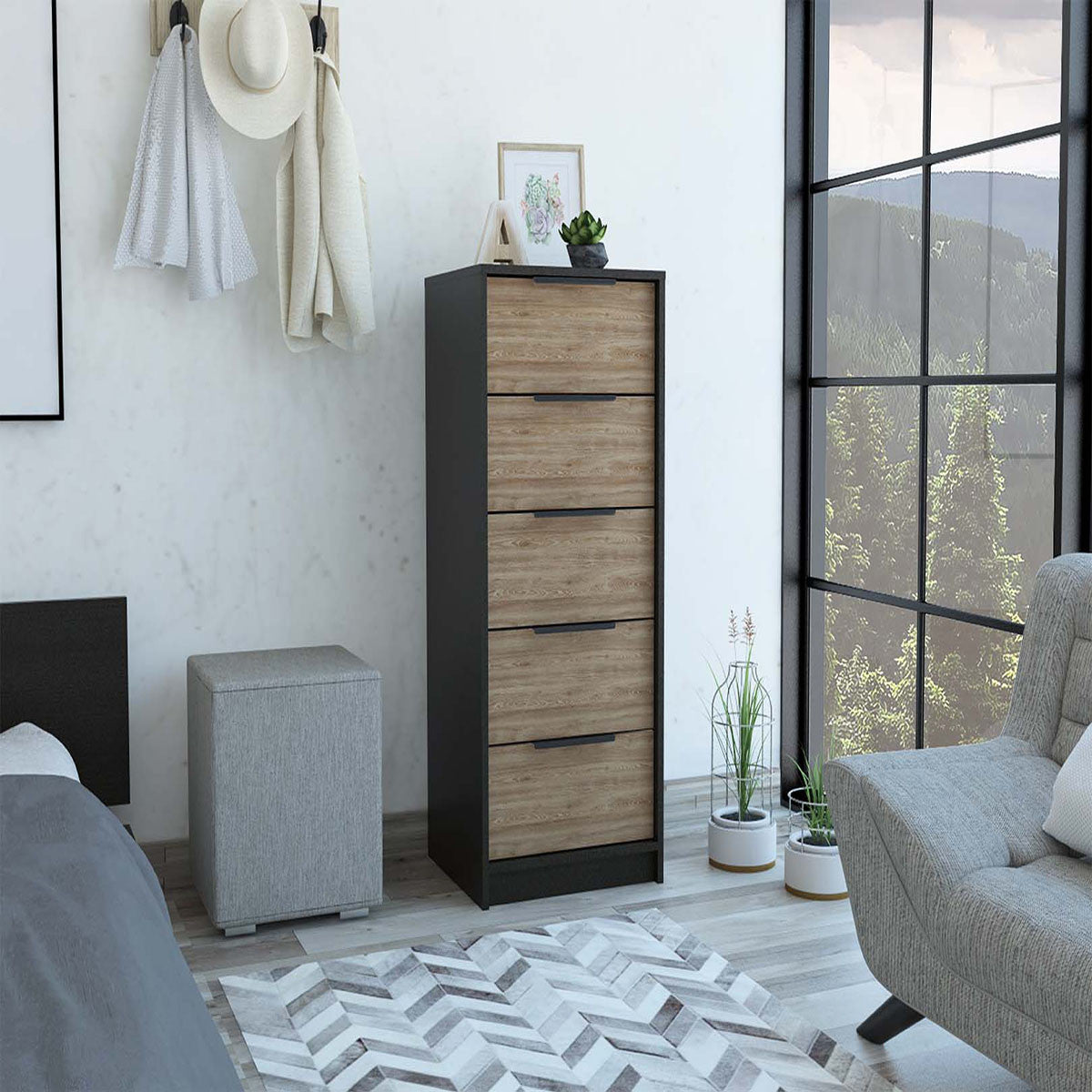 Foto 2 | Cómoda Organizador Kaia con 5 Cajones Marrón