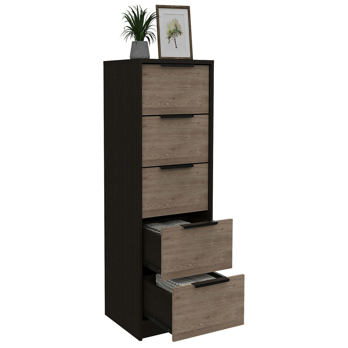 Foto 5 pulgar | Cómoda Organizador Kaia con 5 Cajones Marrón