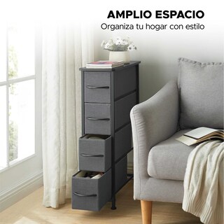 Foto 5 | Cómoda De Tela Con 4 Cajones – Gris
