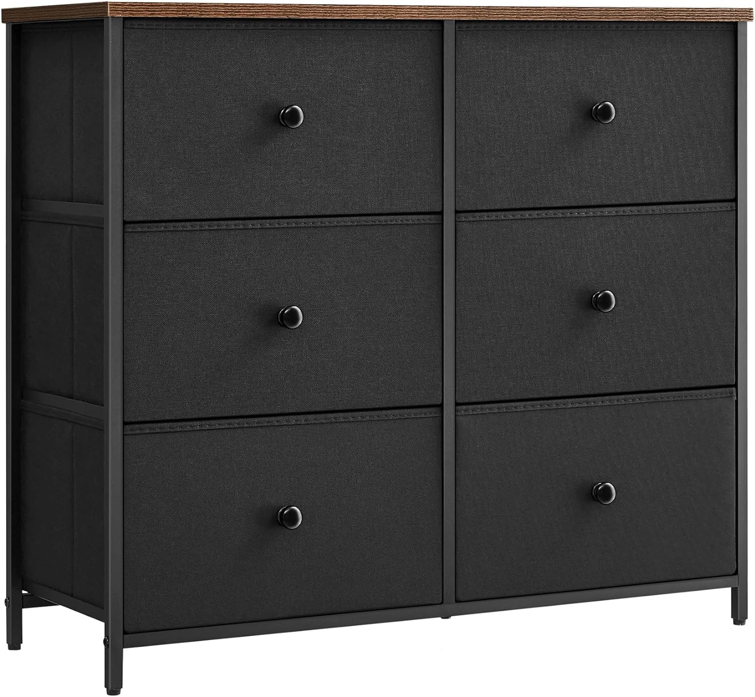 Cómoda Songmics Ulvt23hv1 Con 6 Cajones En Color Negro/rústico