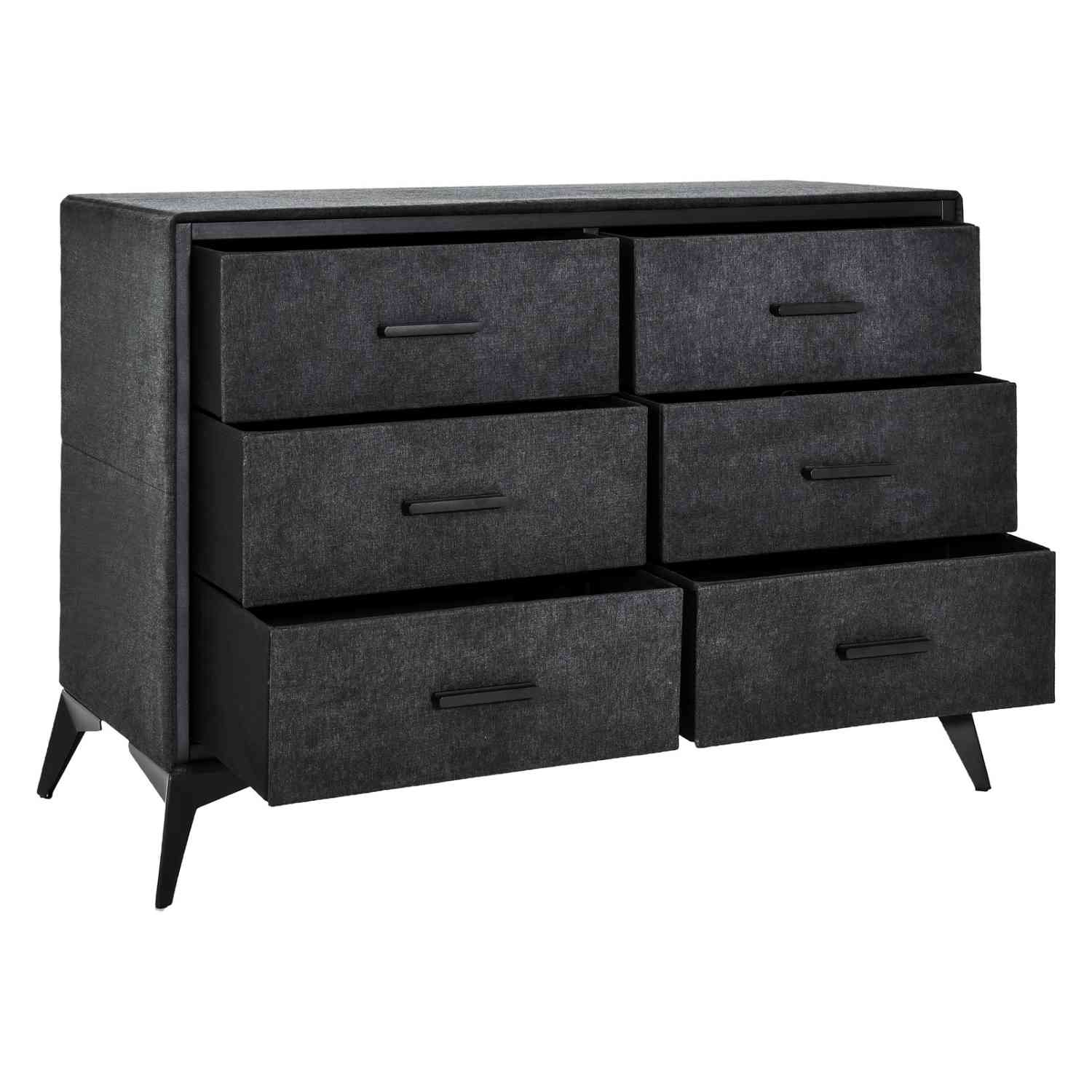 Foto 3 pulgar | Comoda Mueble Cajonera Buro 6 Cajones Tela Tejido Recamara Negro