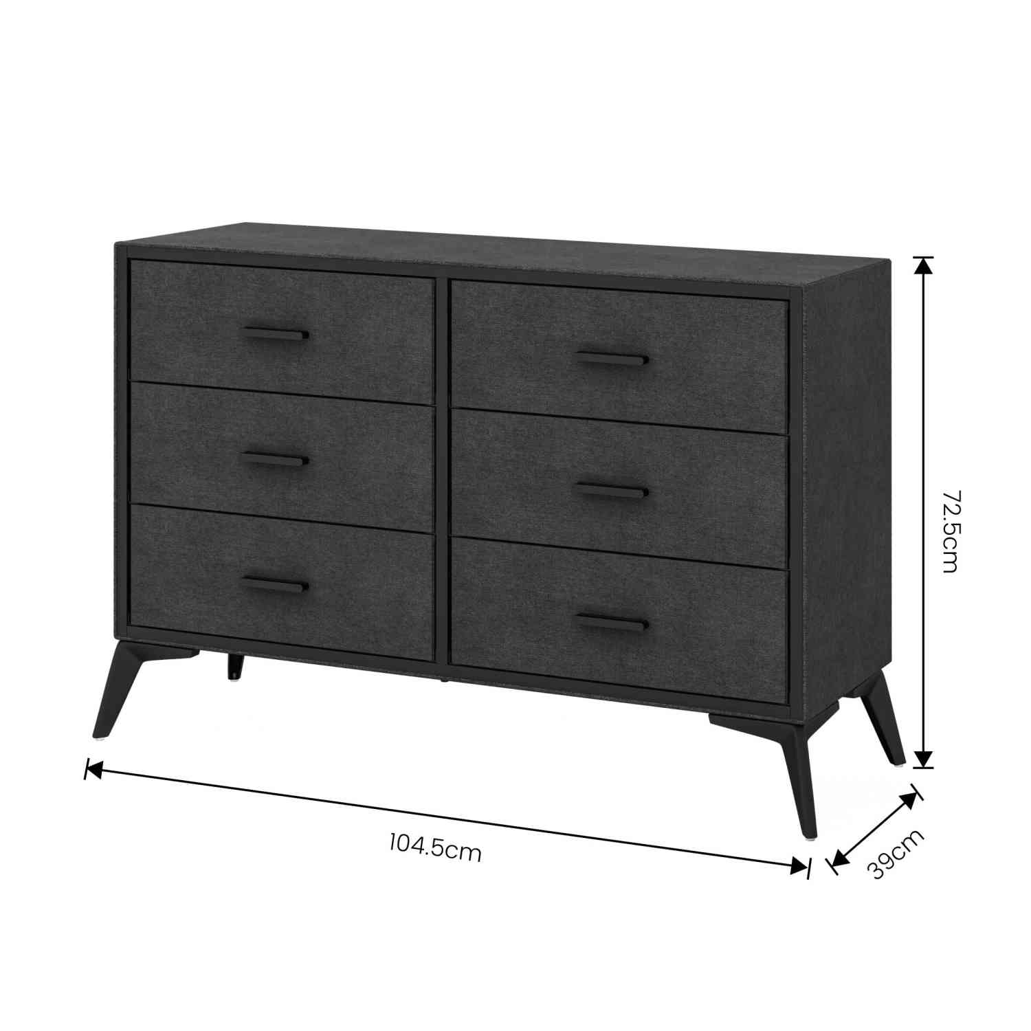 Foto 9 pulgar | Comoda Mueble Cajonera Buro 6 Cajones Tela Tejido Recamara Negro