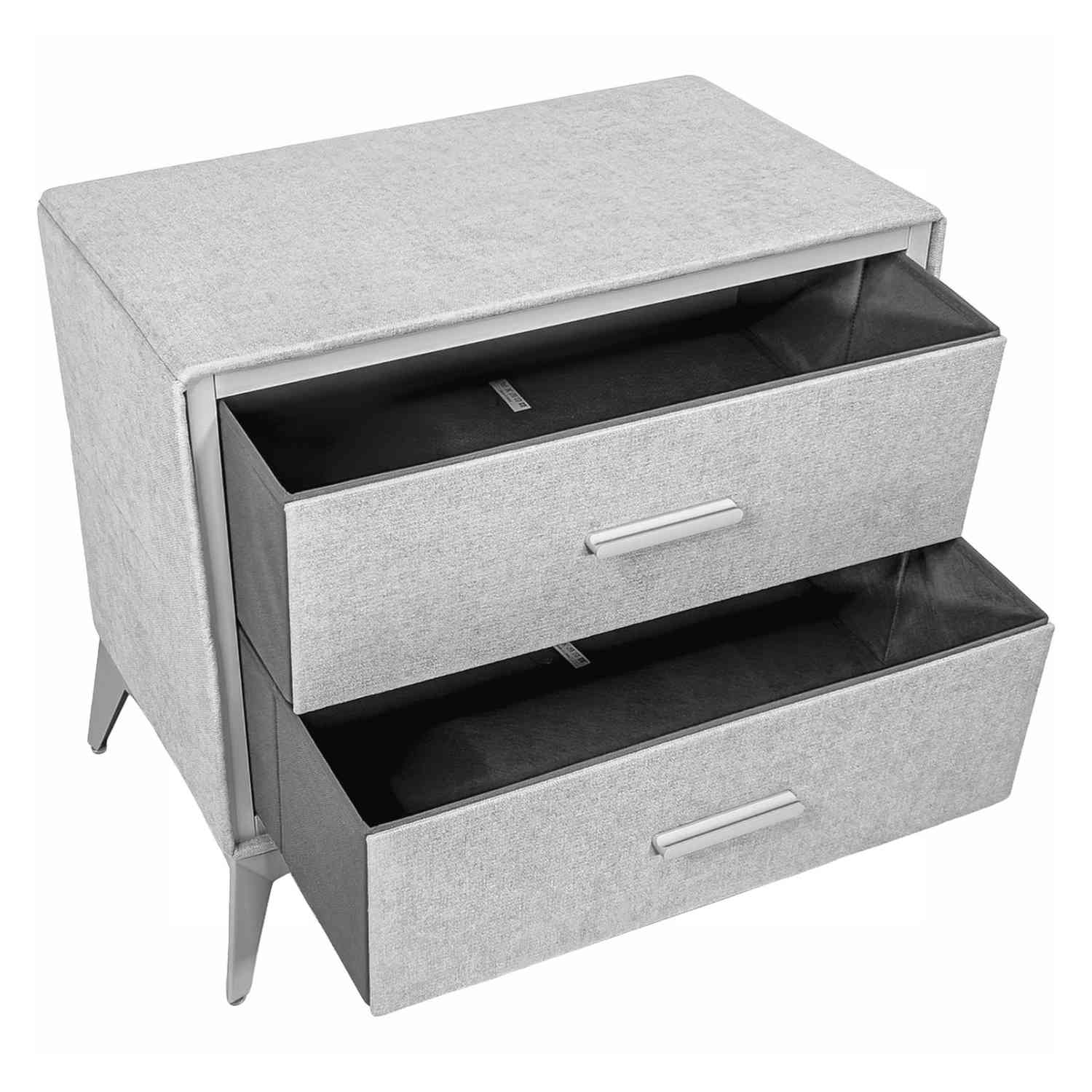 Foto 4 | Buro Cajonera Tela Tejido Comoda Mesita Noche Recamara Gris