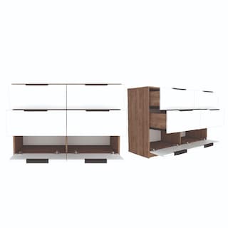 Foto 1 | Cómoda Organizador Wesley Miel y Blanco con Cuatro Cajones X2 Virtual Muebles