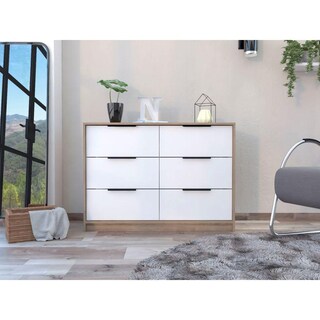 Foto 2 | Cómoda Organizador Wesley Miel y Blanco con Cuatro Cajones X2 Virtual Muebles