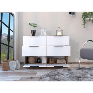 Foto 3 | Cómoda Organizador Wesley Miel y Blanco con Cuatro Cajones X2 Virtual Muebles
