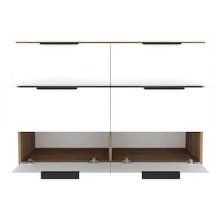 Foto 5 | Cómoda Organizador Wesley Miel y Blanco con Cuatro Cajones X2 Virtual Muebles