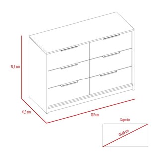 Foto 6 | Cómoda Organizador Wesley Miel y Blanco con Cuatro Cajones X2 Virtual Muebles