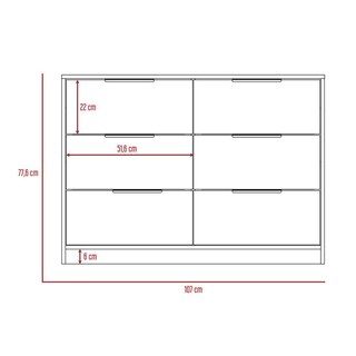 Foto 7 | Cómoda Organizador Wesley Miel y Blanco con Cuatro Cajones X2 Virtual Muebles