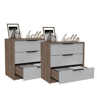 Foto 1 | Cómoda Organizador Wesley, Miel Y Blanco, Con Tres Cajones Organizadores X2