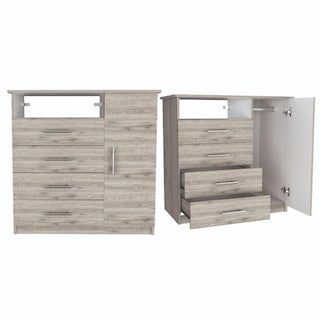 Foto 1 | Cómoda Organizador Barlovento Humo y Blanco con Cuatro Cajones X2 Virtual Muebles