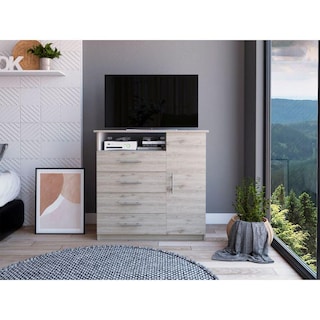 Foto 2 | Cómoda Organizador Barlovento Humo y Blanco con Cuatro Cajones X2 Virtual Muebles