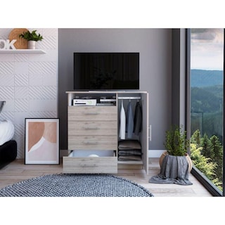 Foto 3 | Cómoda Organizador Barlovento Humo y Blanco con Cuatro Cajones X2 Virtual Muebles