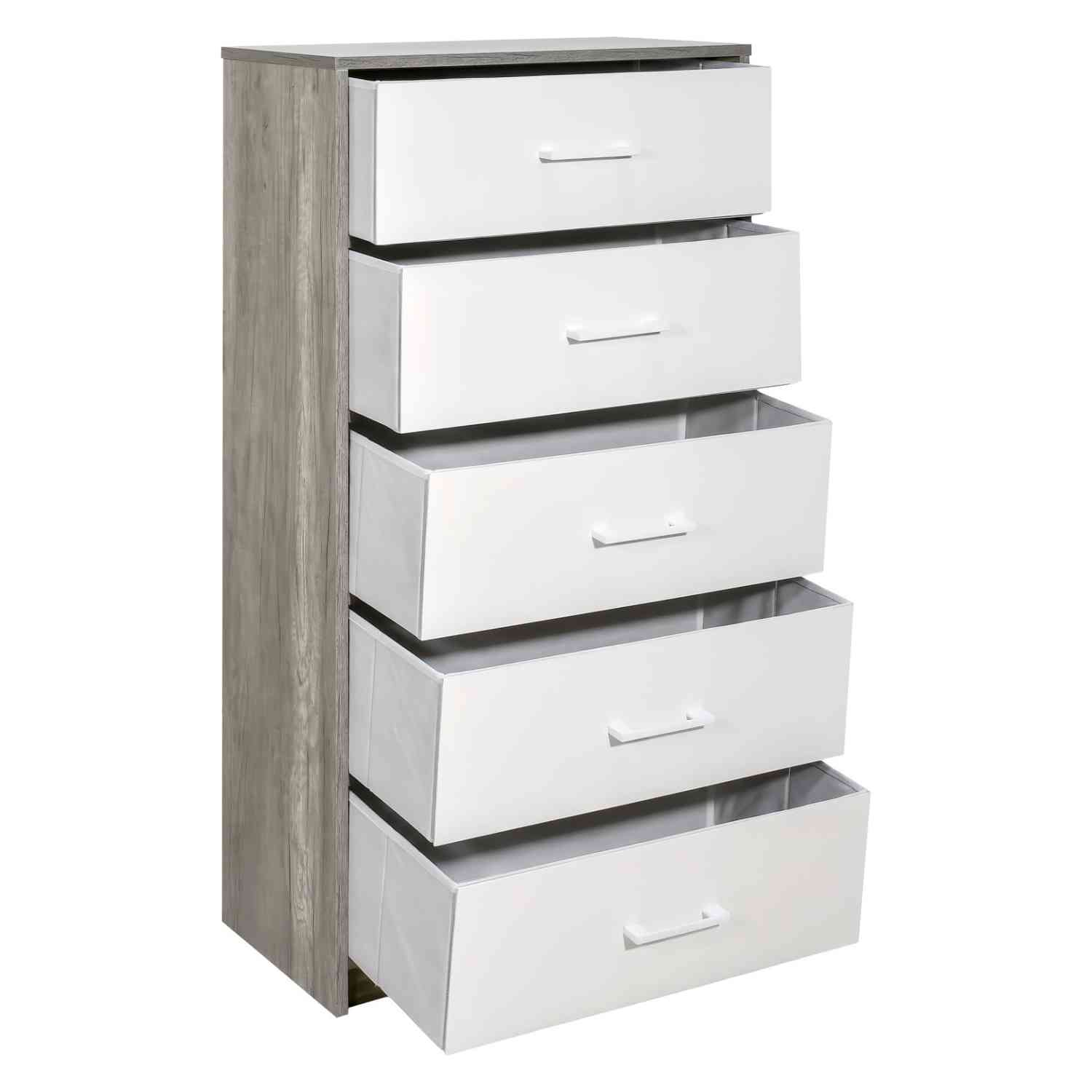 Foto 2 | Mueble Comoda Cajonera 5 Cajones Tela Estructura Acero Mdf