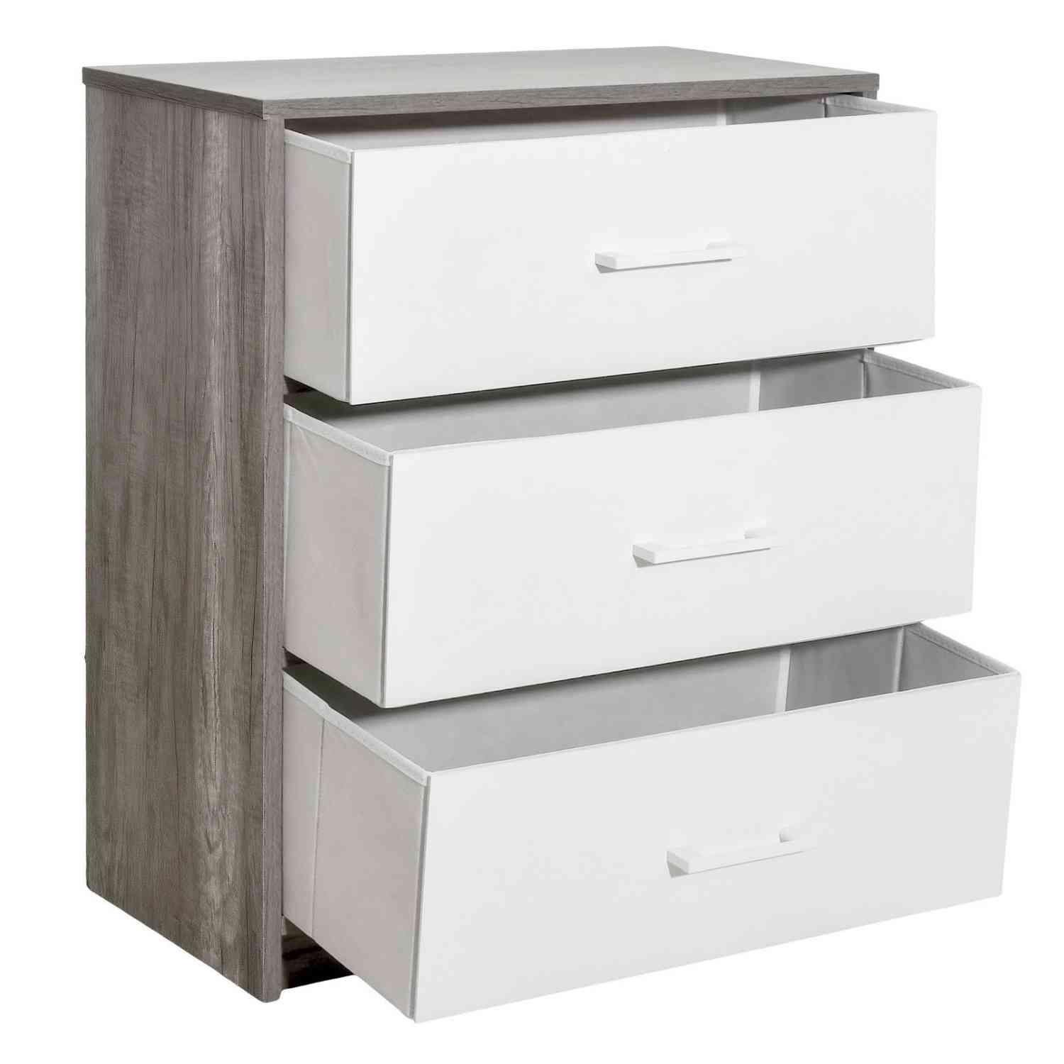Foto 3 | Mueble Comoda Cajonera 3 Cajones Tela Estructura Acero Mdf