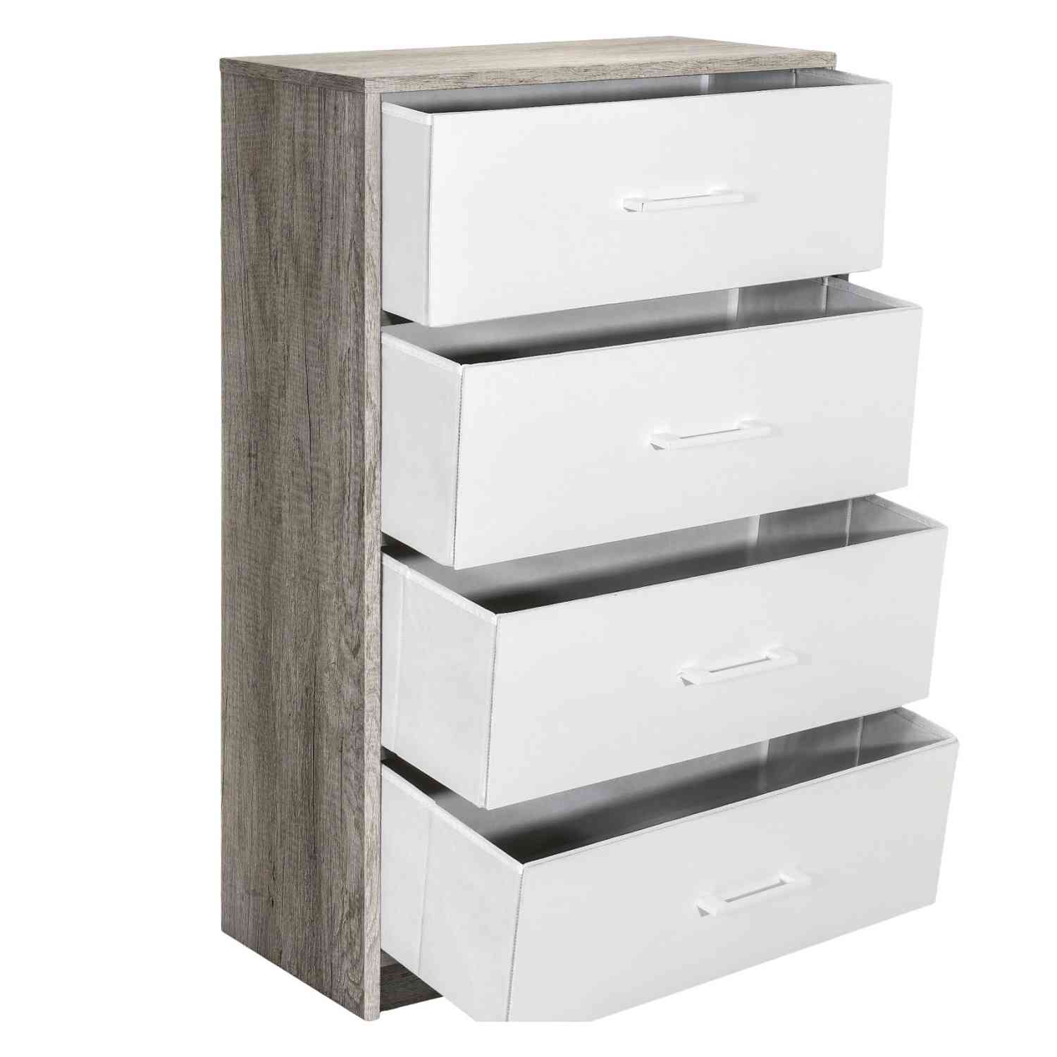 Foto 4 pulgar | Mueble Comoda Cajonera 4 Cajones Tela Estructura Acero Mdf
