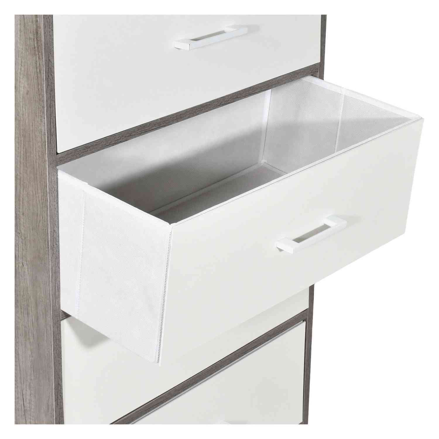 Foto 5 pulgar | Mueble Comoda Cajonera 4 Cajones Tela Estructura Acero Mdf