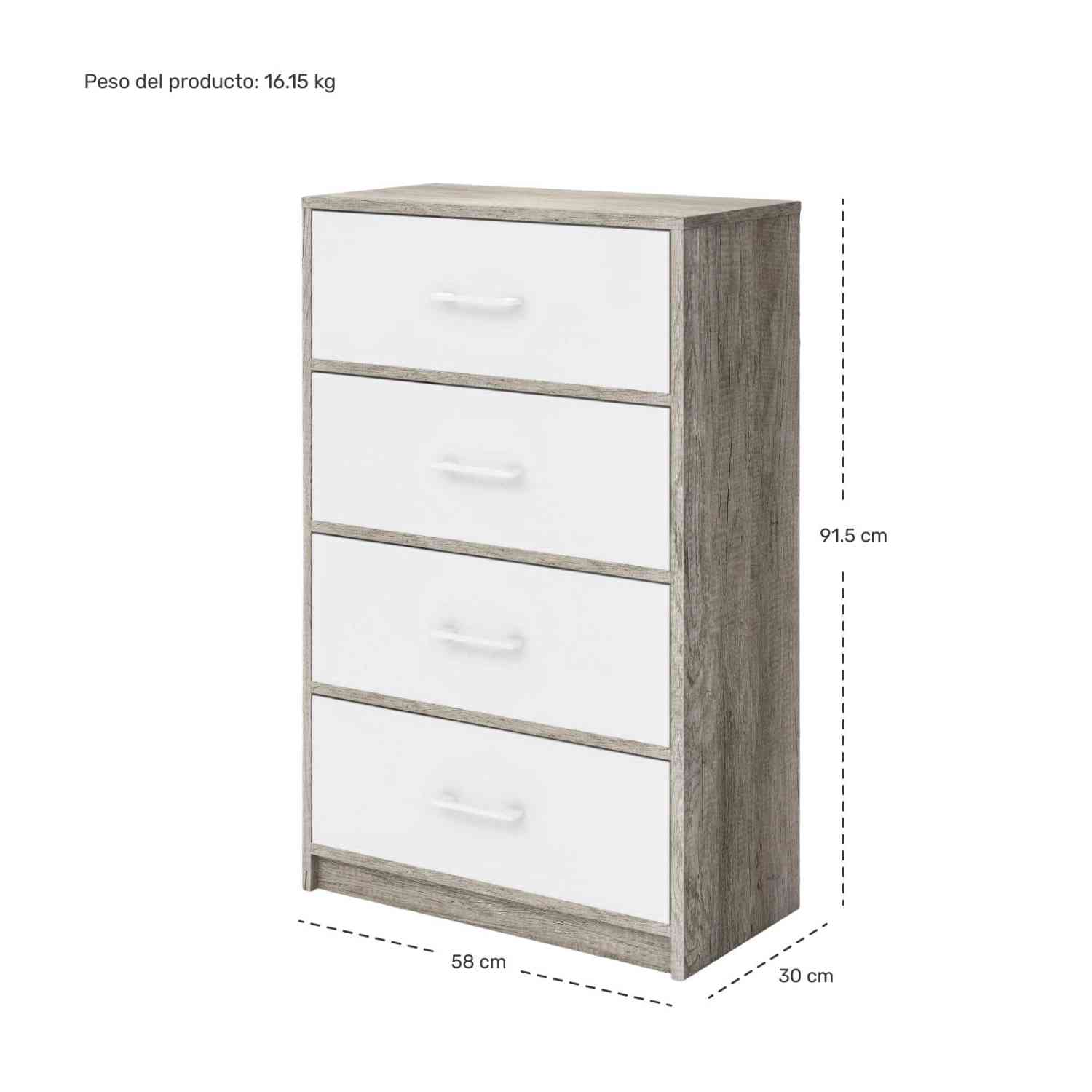 Foto 7 pulgar | Mueble Comoda Cajonera 4 Cajones Tela Estructura Acero Mdf
