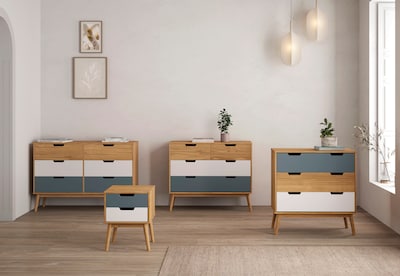 Foto 5 | Cómoda Multicolor Con 4 Cajones Estructura De Madera