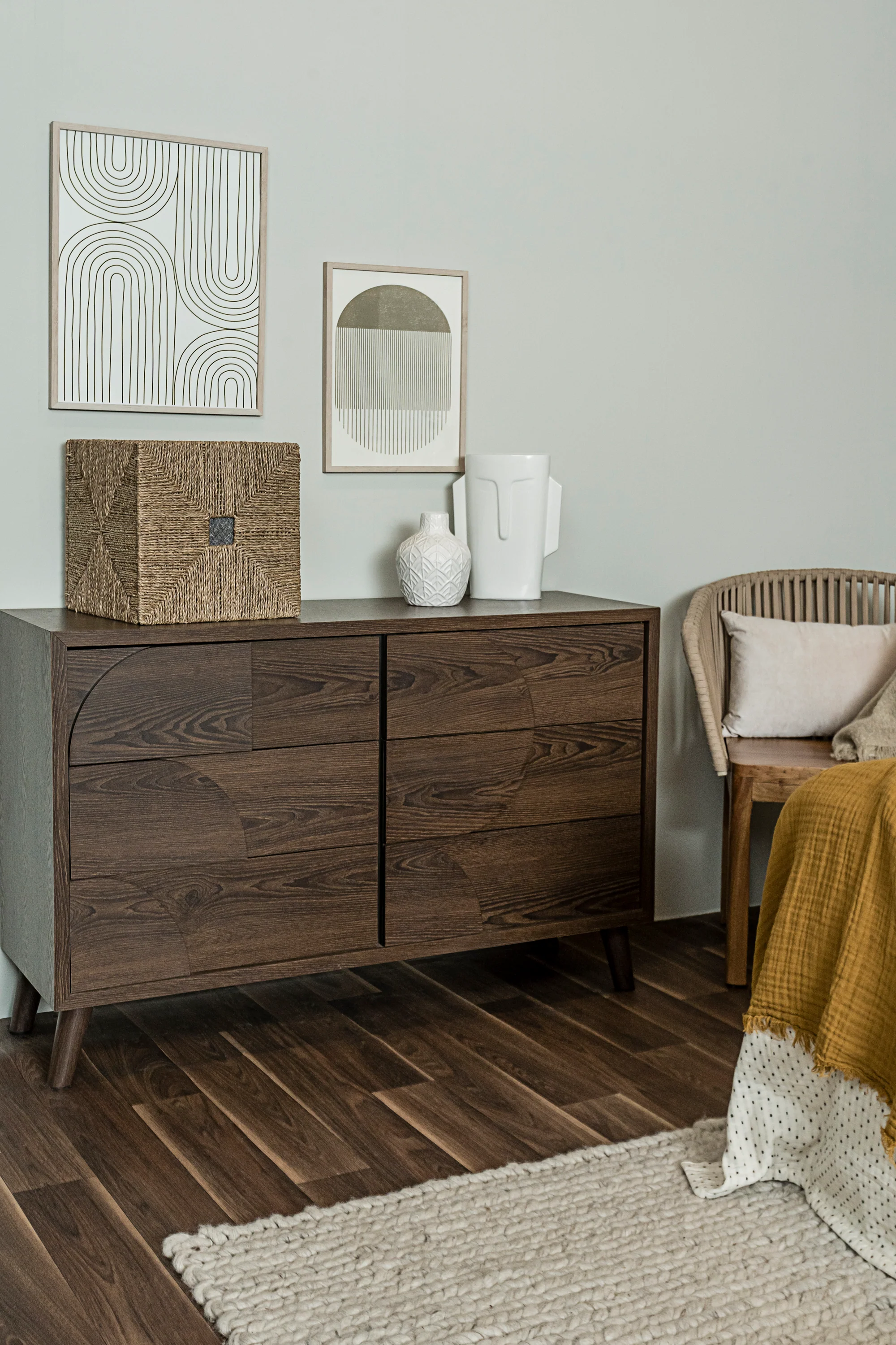 Foto 4 | Cajonera De 6 Cajones Con Relieve Decorativo De Madera Y Estructura De Madera Industrial