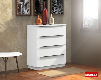 Foto 5 | Cómoda Madesa 4 Cajones Para Dormitorio Color Blanco