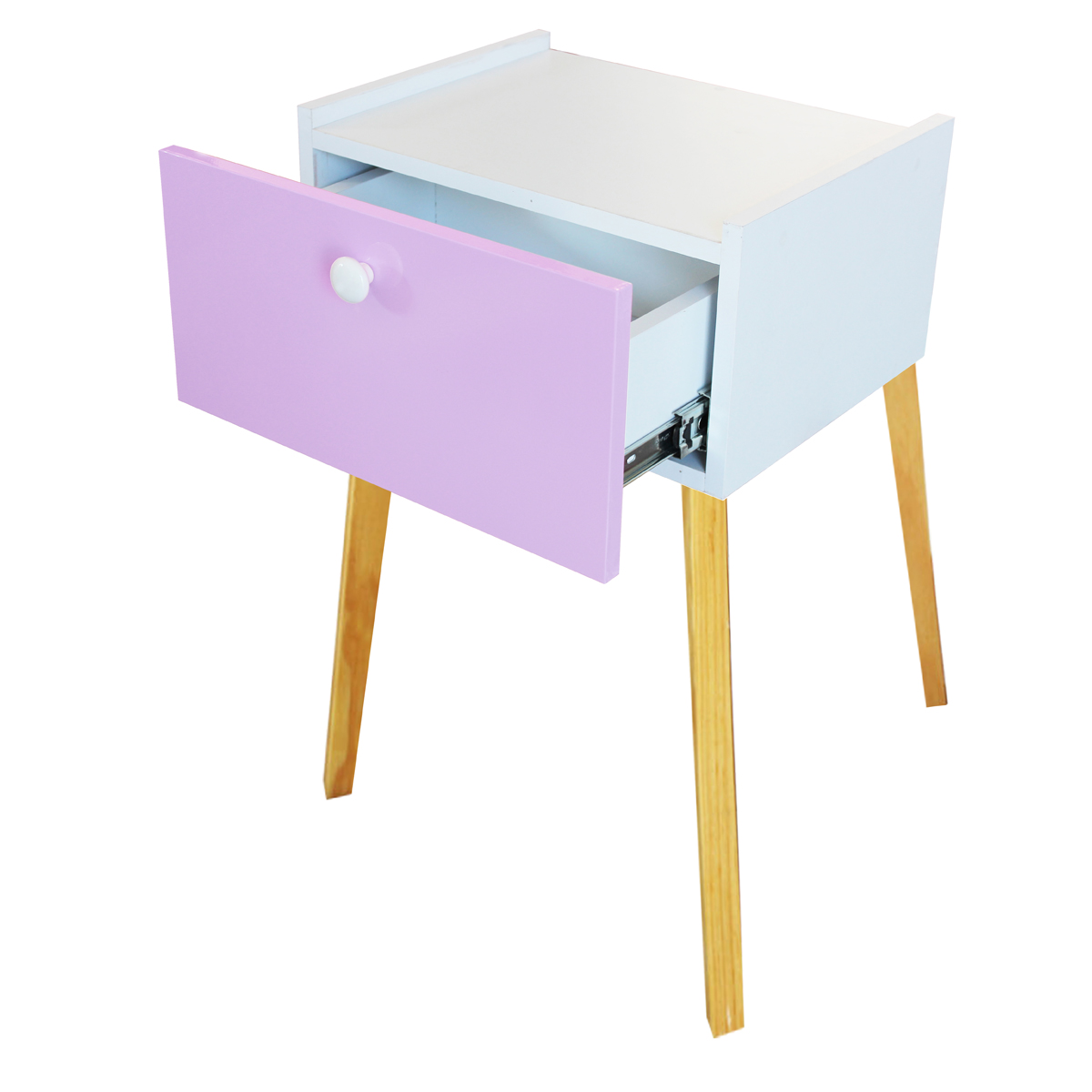 Foto 1 | Cajonera Buro Mesa Patas Moderno Mdf Recamara Lila