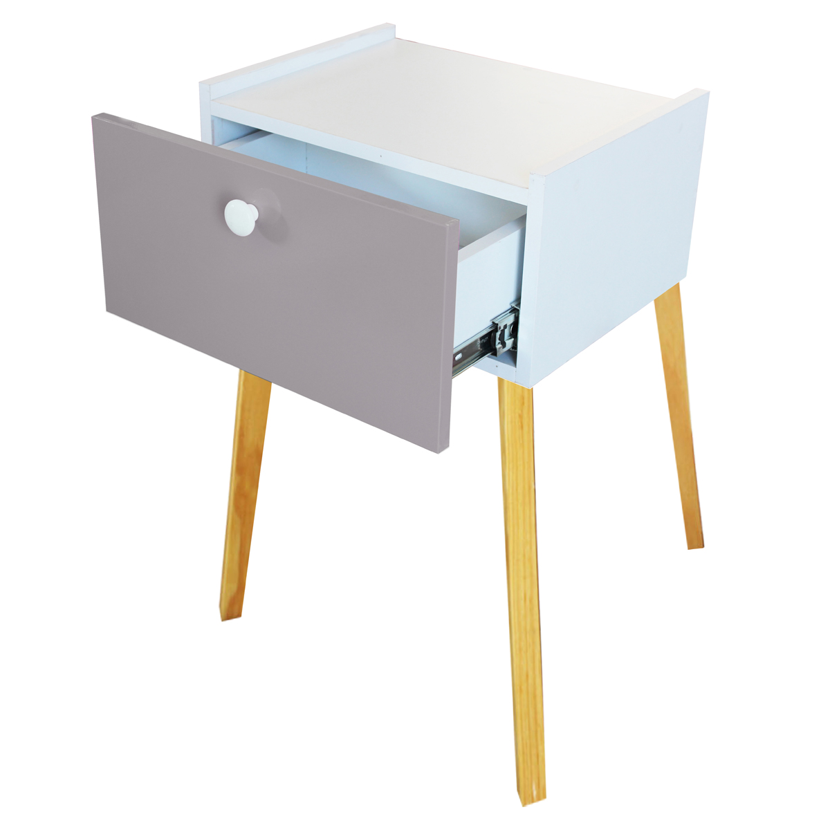 Cajonera Buro Mesa Patas Moderno Mdf Recamara Gris
