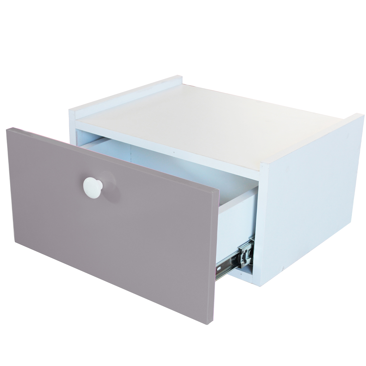 Foto 2 pulgar | Cajonera Buro Mesa Fotante Mdf Recamara Gris