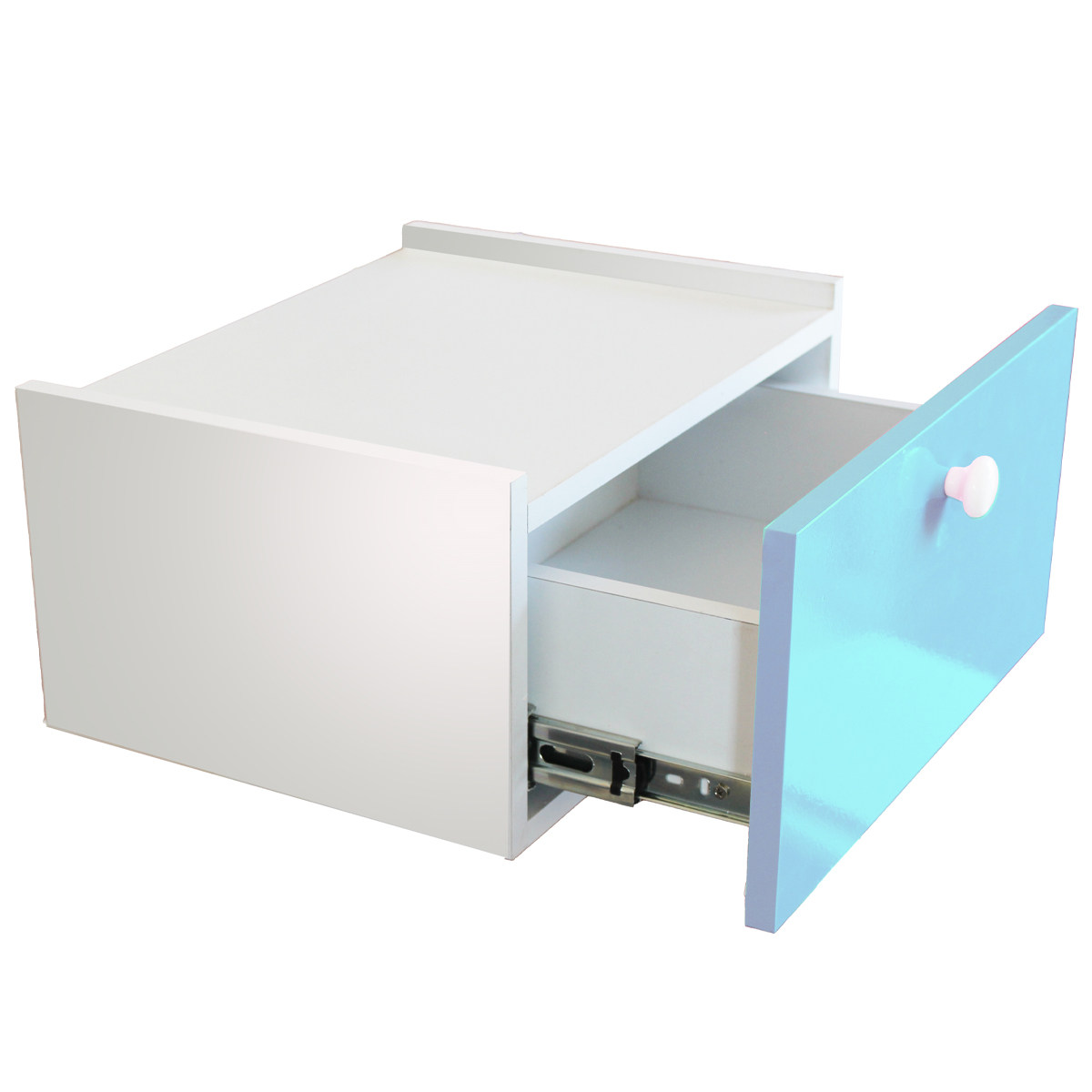 Foto 3 pulgar | Cajonera Buro Mesa Fotante Mdf Recamara Azul