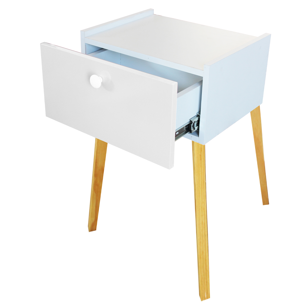 Foto 2 pulgar | Cajonera Buro Mesa Patas Moderno Mdf Recamara Blanco